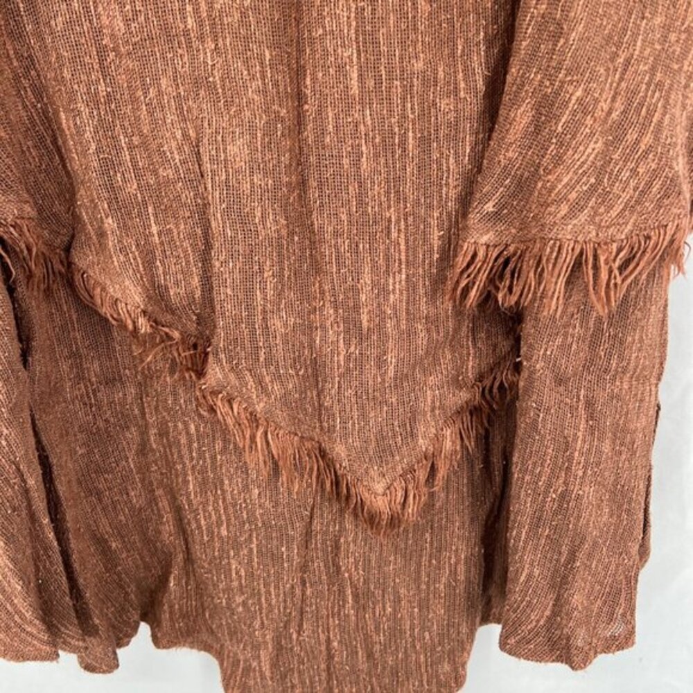 Vintage 1960s 1970s Jeffrey Jeffrey fringe boho festival western skirt brown L‎ - Picture 3 of 7